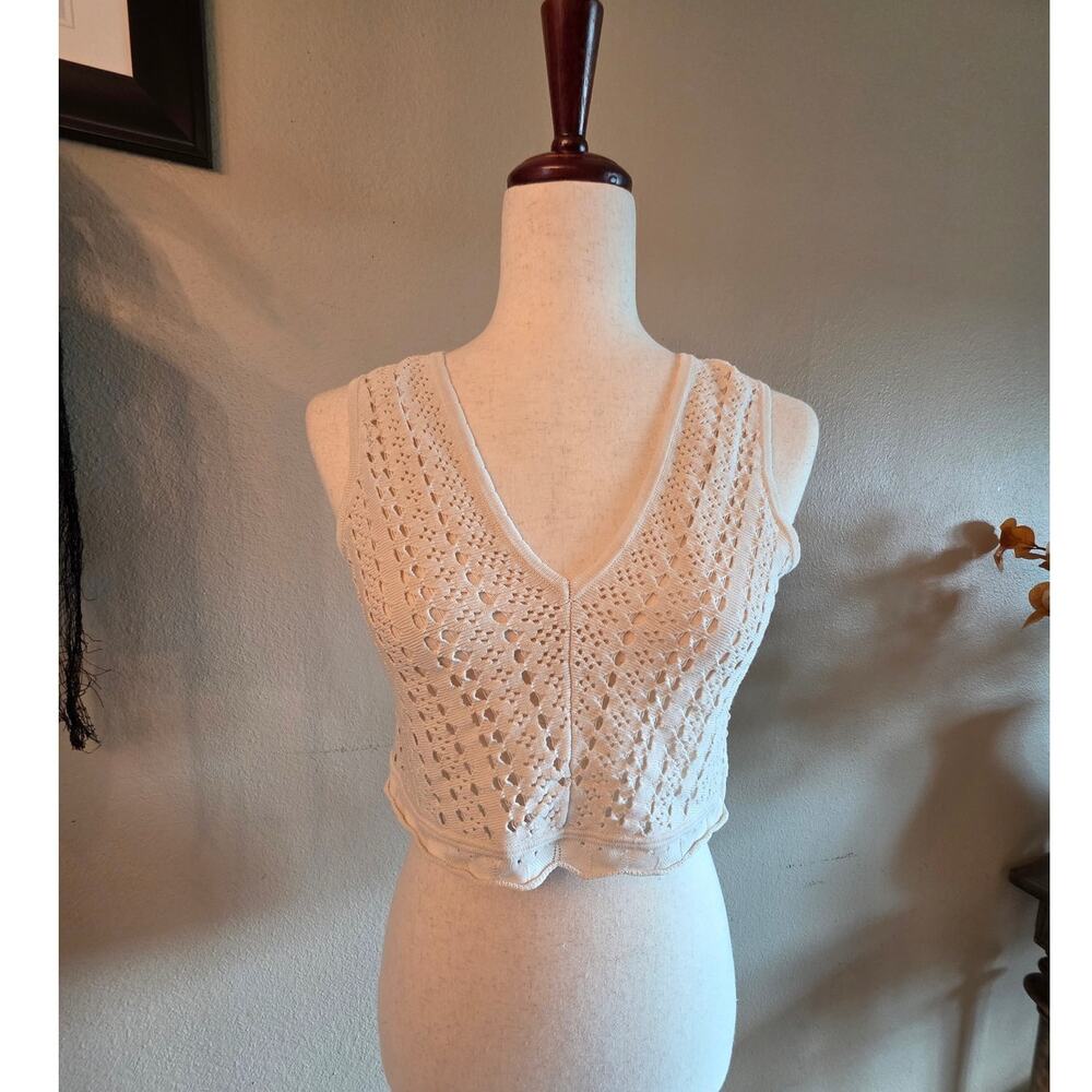 ALLSAINTS Women's Cropped V-Neck Sweater SZ Small